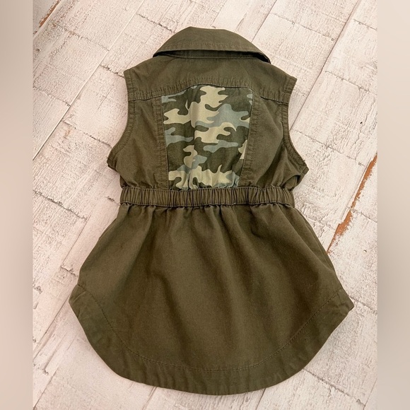 LITTLE LASS green camo/sequin vest 12 Months - Picture 2 of 5